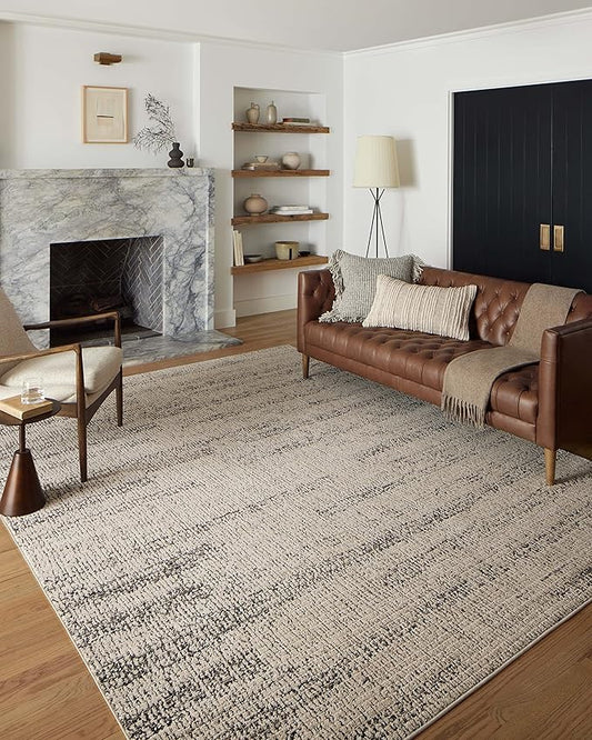 Loloi Darby Collection DAR-02 Oatmeal/Charcoal 9'-2" x 13' Area Rug