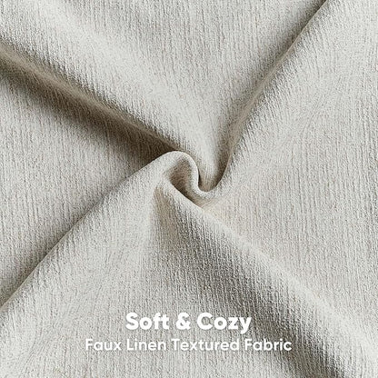 FUTEI Natural White Wood Chenille Decorative Throw Pillow Covers 24x24 Inch Set of 2,Soft Cozy Faux Linen Textured European Pillow Shams,Farmhouse Home Decor for Couch Living Room