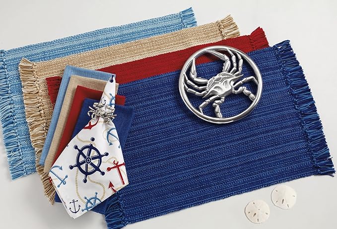 DII Variegated Tabletop Collection, Napkin Set, 20x20, Nautical Blue, 6 Piece