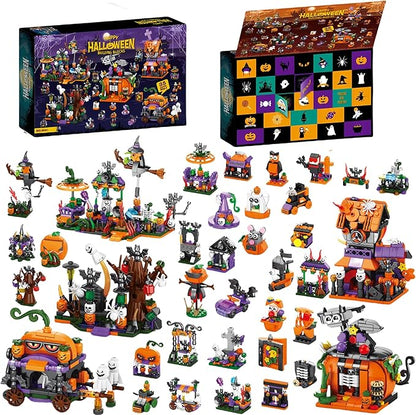 31-Day Halloween Advent Calendar 2025, Halloween Countdown Calendar for Kids Adult - Haunted House, Pumpkins, Ghosts Mini Building Block Gifts for Kids Party Goodie Bag Stuffers