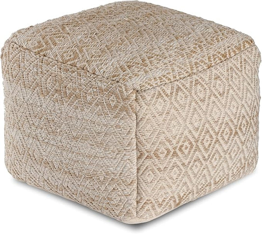Anji Mountain 22"x22"x16" Handmade & Handcrafted Ottoman Pouf Comfortable Pouf Ottoman Foot Rest & Home Décor Accent for Living Room, Bedroom, Nursery, Kids Room, Patio