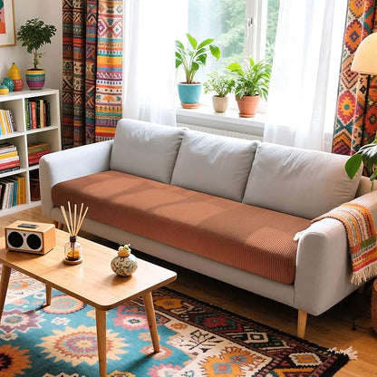 Hokway Couch Cushion Covers Stretch Cushion Covers Sofa Seat Cushion Slipcover Cushion Protector(Brick, Large)