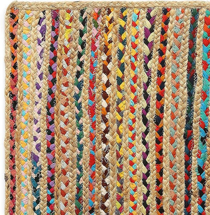 REDEARTH · Jute Cotton Chindi Area Rug - 4'x6' Rectangular Rug, Handwoven, Non-Shedding, Soft & Durable – Multi Tones for Home Décor in Living Room, Dining Room, Bedroom, Set of 2