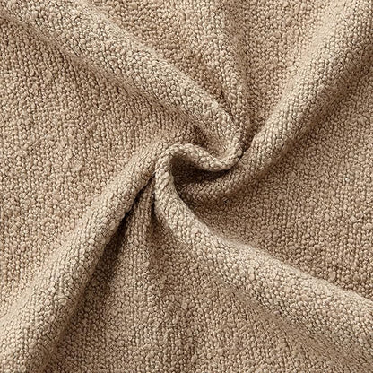 ANRODUO Pack of 2 Textured Boucle Throw Pillow Covers Soft Camel Euro Decorative Accent Solid Pillow Cases Cozy Modern Couch Cushion Case for Chair Sofa Bedroom Living Room Home Decor, 22 x 22 Inch