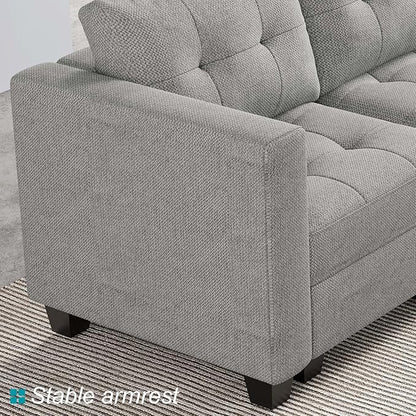 Belffin Armrest Module for Modular Sectional Sofa Couch Side Armrest for Sectional Modular Sofa Fabric Light Grey