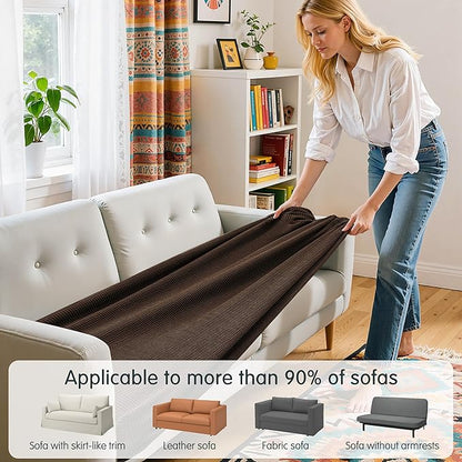 Hokway Couch Cushion Covers Stretch Cushion Covers Sofa Seat Cushion Slipcover Cushion Protector(Chocolate, Medium)