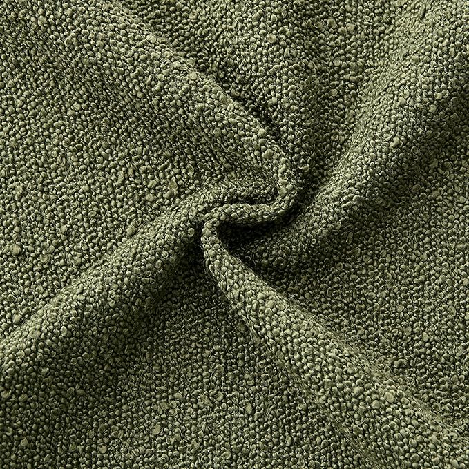 ANRODUO Pack of 2 Textured Boucle Throw Pillow Covers Soft Moss Green Decorative Accent Solid Pillow Cases Cozy Modern Couch Cushion Case for Sofa Bedroom Living Room Spring Home Decor, 18 x 18 Inch