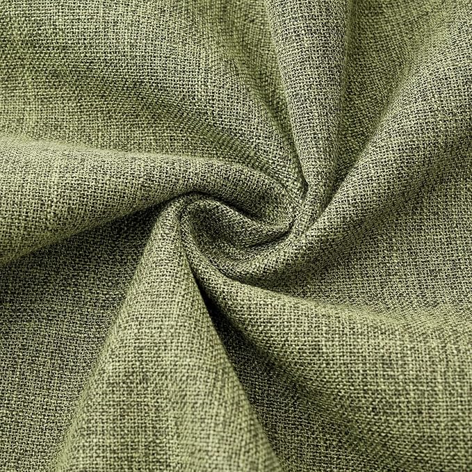 MIULEE Pack of 2 Decorative Linen Burlap Textured Pillow Covers Farmhouse Boho Accent Pillowcases Spring Home Decor for Couch Sofa Bedroom Living Room 20x20 Inch Light Olive Green