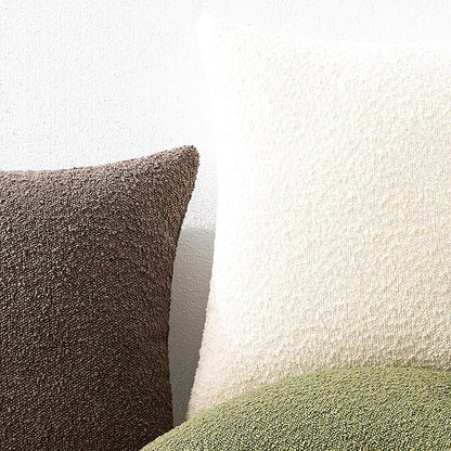 Mixhug Decorative Boucle Throw Pillow Covers, Chocolate Brown, 18 x 18 Inches, Pack of 2 - Textured Boho Pillow Covers for Couch and Bed