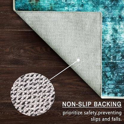 vivorug Round Rug 4ft Abstract Round Area Rug Non-Slip Indoor Carpet for Living Room Bedroom Entryway, Stain Resistant Home Decor Circle Rug, Rosy Clouds