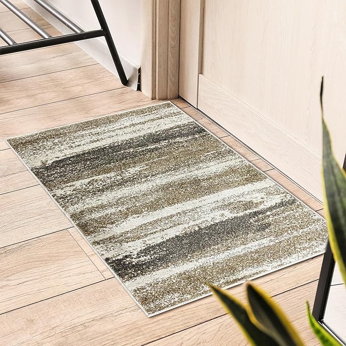 LUXE WEAVERS Lagos Collection 7501 Beige 2x3 Abstract Area Rug