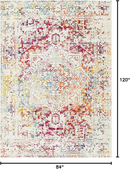 Rugs.com Arlington Collection Rug – 7' x 10' Multi Medium-Pile Rug Perfect for Living Rooms, Large Dining Rooms, Open Floorplans