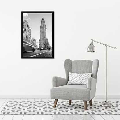 Americanflat 24x36 Poster Frame with Polished Plexiglass - Black Picture Frame - Wide Photo Frames Made of Engineered Wood for Vertical or Horizontal Wall Display - Epic Collection - Black