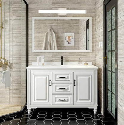 Bathroom Vanity Light Brushed Nickel Square LED 24 inch 14W Dimmable 4000K Natural White Light Wall Bar Lighting Fixtures Over Mirror