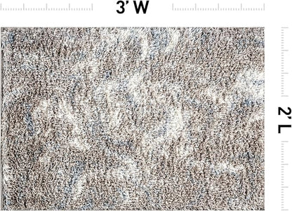 Rugshop Abstract Marble Shag Area Rug Blue 2' x 3' Ideal for Entryways, Kitchens, or Small Spaces