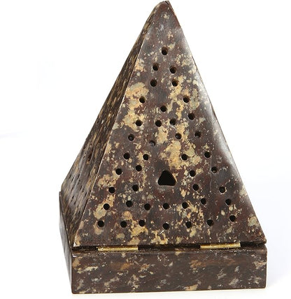 Hosley 5" Soapstone Triangle Pyramid Incense Cone Holder – Large Aromatherapy Burner & Ash Catcher for Incense Cones, Zen, Vastu, Reiki, Chakra Meditation, Spa Gift