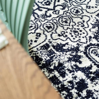 Rugs.com Arlington Collection Rug – 4' x 6' Blue Medium-Pile Rug Perfect for Living Rooms, Large Dining Rooms, Open Floorplans