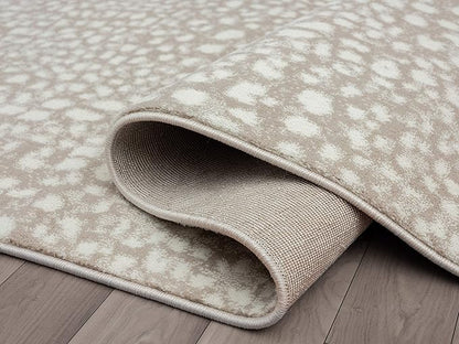 Abani Beige Cheetah Print 7'9"x10'2" Area Rug Rugs, Arto Collection - Contemporary Durable Accent Rug