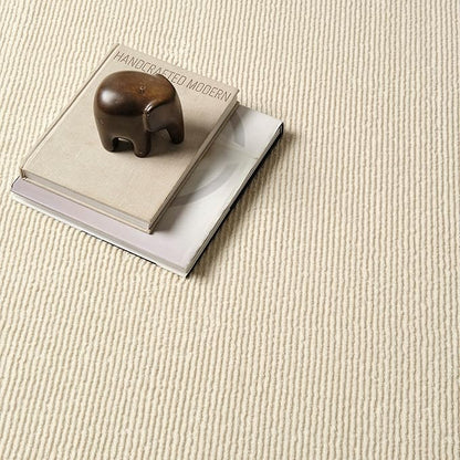 Revival Rugs Stripe 2'7"x9' Machine Washable Runner Rug for Hallway Entryway - 100% Recycled Oeko-TEX Certified, Medium Pile, Beige, Cream