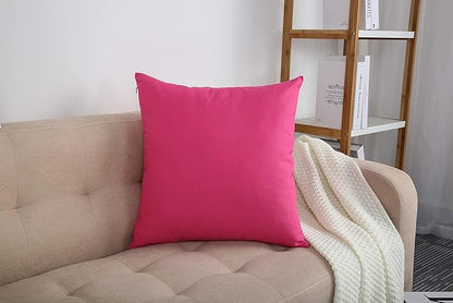 TangDepot Handmade Decorative Solid 100% Cotton Canvas Throw Pillow Covers/Pillow Shams, (28" x28" , Hot Pink, 1 Count (Pack of 1))