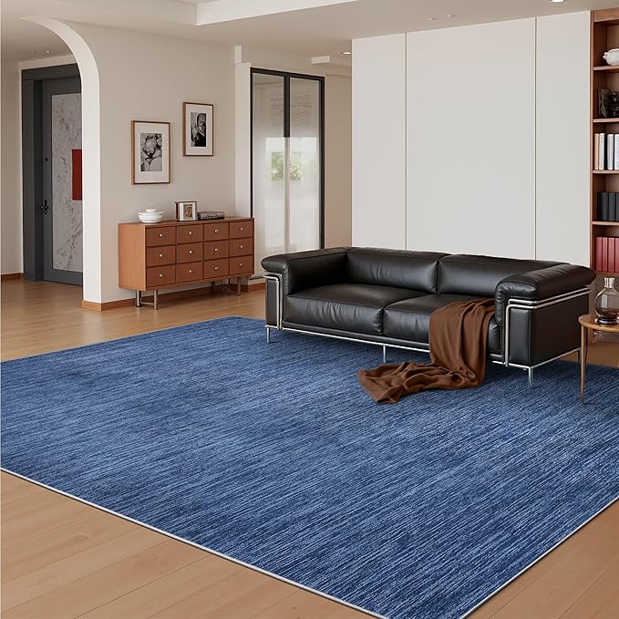 Valenrug Washable Rugs 5x7 - Non Slip 5x7 Area Rugs for Living Room, Stain Resistant Area Rugs for Bedroom, Foldable Machine Washable Area Rug(5'x7', Navy)