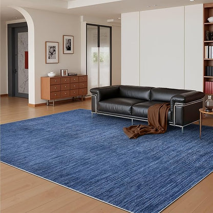 Valenrug Washable Rugs 5x7 - Non Slip 5x7 Area Rugs for Living Room, Stain Resistant Area Rugs for Bedroom, Foldable Machine Washable Area Rug(5'x7', Navy)