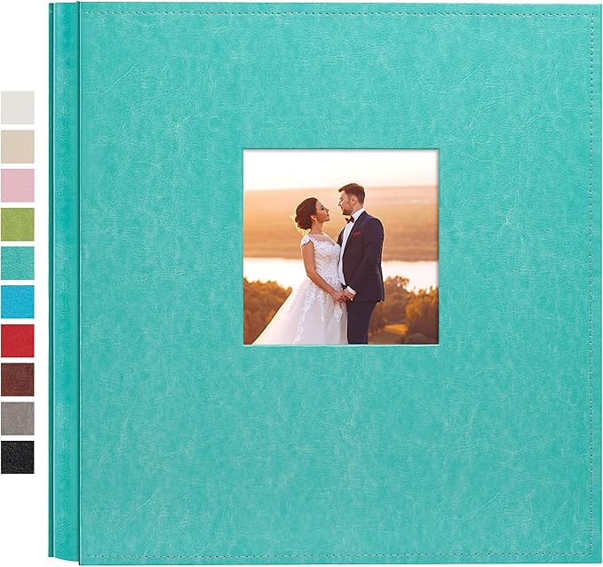 potricher Photo Album 4x6 1000 Photos Leather Cover Large Capacity Picture Albums with 1000 Horizontal and Vertical Pockets for Family Wedding Anniversary and Baby (Teal)