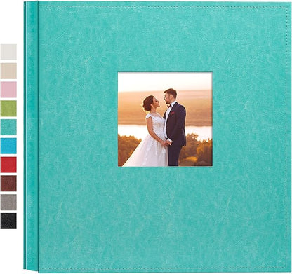 potricher Photo Album 4x6 600 Photos Leather Cover Large Capacity Picture Albums with 600 Horizontal and Vertical Pockets for Family Wedding Anniversary and Baby (Teal)