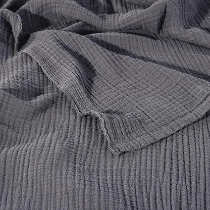 Muslin Blanket - Pure 100% Turkish Cotton Airy Soft Light Versatile Gauze Throw Blanket for Bed, Couch, Sofa (Dark Gray, Throw Size (50" x 66" inch))