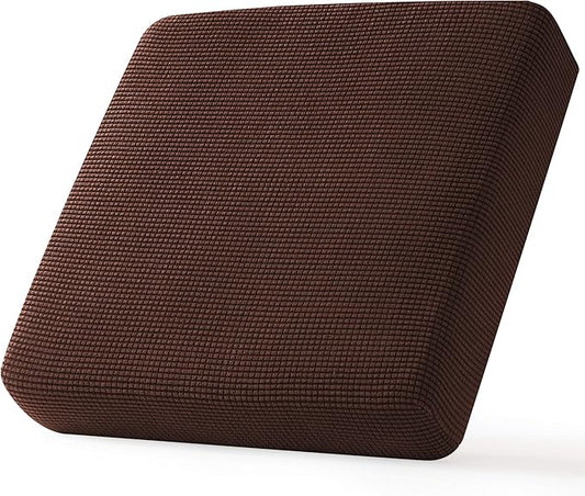 CHUN YI Small Couch Cushion Cover Stretch, Sofa Seat Slipcovers for Pets, Suitable for Armchair Loveseat Sofa with Spandex Jacquard Washable Fabric(Small,Chocolate)