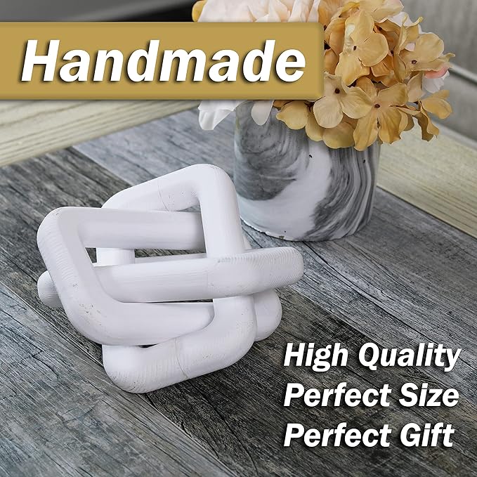 Wood Knot Home Decorations for Living Room, Handmade Wood Chain Link Decor, Farmhouse Coffee Table Decorations, Entry Table Decor, Shelf Decor, Living Room Table Decor