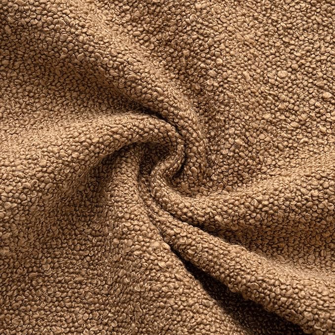 Woaboy Pack of 2 12x20 Inch Decorative Boucle Throw Pillow Covers Textured Lumbar Pillowcaes Accent Solid Cozy Soft Cushion Covers Home Decor for Sofa Couch Living Room Home Decor,Brown