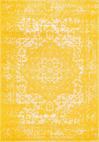 Rugs.com Arlington Collection Rug – 7' x 10' Yellow Medium-Pile Rug Perfect for Living Rooms, Large Dining Rooms, Open Floorplans