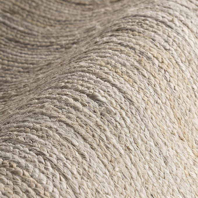 nuLOOM Oval 6x9 Rigo Jute Hand Woven Area Rug, Off White, Solid Farmhouse Design, Natural Fiber, For Bedroom, Living Room, Dining Room, Hallway, Office, Kitchen, Entryway