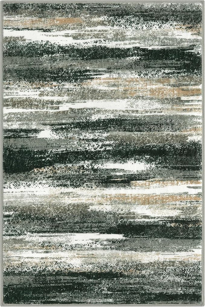Modern Abstract Entryway Rug Indoor 2x3 Washable Rug Non-Slip Soft Small Area Rug Forest Green Kitchen Mats Thin Print Faux Wool Floor Carpet Throw Rugs for Entrance Bedroom