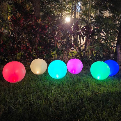 NAYUNA 4 Pack - Solar LED Floating Pool Lights - 14-Inch Inflatable Waterproof Decorative Balls with 16 Color-Changing Glow, Durable and Eco-Friendly for Pools, Patios, Gardens and Events
