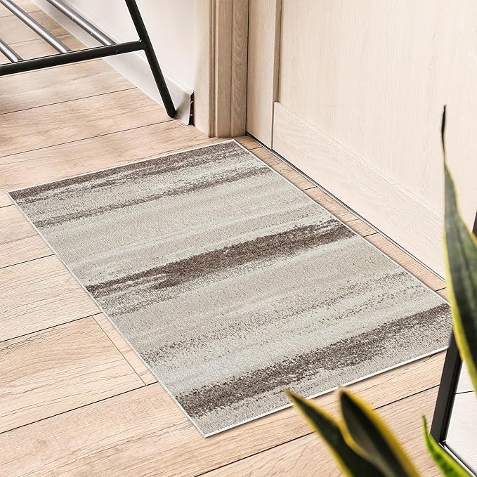 LUXE WEAVERS Rug Modern Area Rug Stain Resistant, Brown/Size 2x3