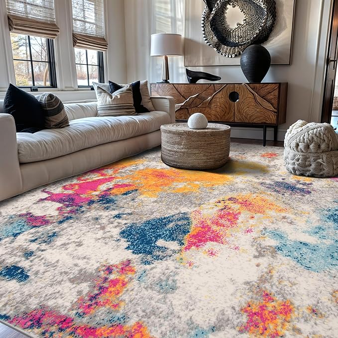 Rugshop Sky Collection Modern Abstract Area Rug 5' x 7' Multi