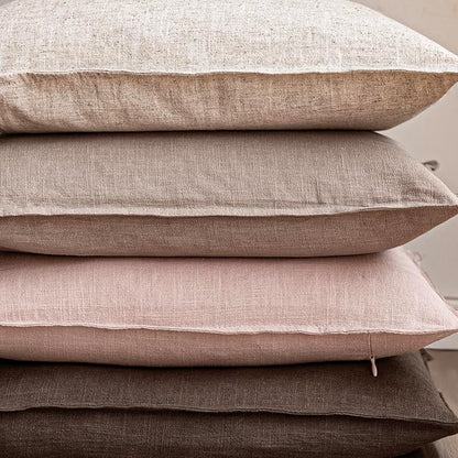 Foindtower Pack of 2, Decorative Linen Solid Throw Pillow Covers Soft Accent Cushion Case Boho Farmhouse Pillowcase for Bed Chair Couch Sofa Bedroom Living Room Home Decor 20 x 20 Inch Light Pink