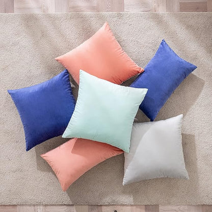 MIULEE 26x26 Inch Euro Sham Velvet Pillow Covers, Set of 2 Large Square Decorative Pillows -Greyish White Super Soft for King Bed, Sofa, Couch, Accent Chairs with Hidden Zipper
