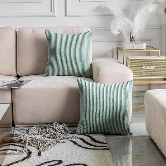 Home Brilliant Sage Spring Pillow Covers 16x16 Sofa Couch Green Pillow Covers Square Throw Pillows for Bedroom Couch Sofa Decor, 40x40 cm, Iceburg Green