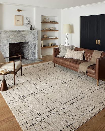 Loloi Darby Collection DAR-06 Sand/Dk. Grey 2'-7" x 12'-0" Runner Rug
