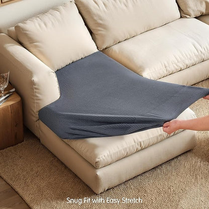 Hokway Stretch Chaise Cover Individual Couch Cushion Slipcovers Reversible Cushion Protector Slipcovers Sofa Cushion Protector Covers (Chaise Cover, Grey)