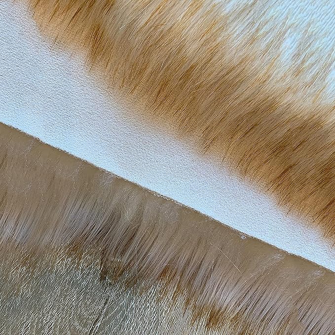 LAMBZY High Pile Super Soft Faux Sheepskin Rug (10'x13', White/Brown Tips)