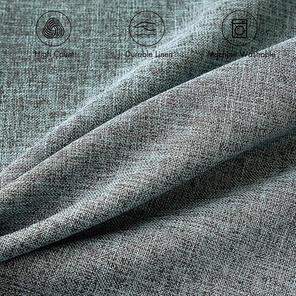 MIULEE Pack of 2 Decorative Linen Burlap Textured Pillow Covers Farmhouse Boho Accent Pillowcases Spring Coastal Home Decor for Couch Sofa Bedroom Living Room 18x18 Inch Grey Blue