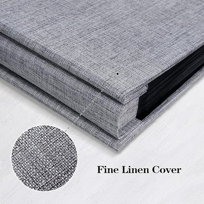 Mublalbum Small Photo Album 4x6 300 Photos Linen Cover Picture Book with Horizontal Pockets for Wedding Family Anniversary and Baby (Gray)