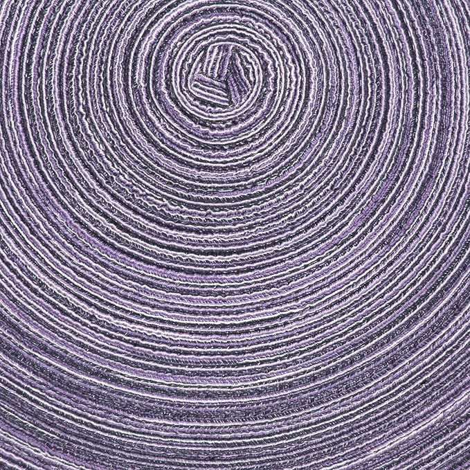 SHACOS Round Placemats Set of 4 Round Table Placemats Braided Cotton Place Mats 15 inch for Kitchen Dining Table Holiday Party (Light Purple, 4)