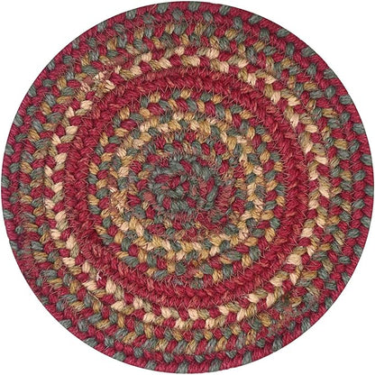 Homespice Cider Barn Jute Braided Kitchen Trivets for Hot Dishes, Warm Country Rustic Decor, Set of 6, Red 8" Round Heat Resistant Mat - Rich Colors, Easy to Clean, Durable and Protects Furniture