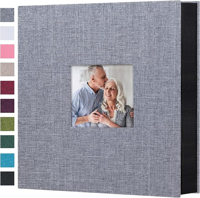 Mublalbum Photo Album 4x6 600 Photos Linen Cover Large Picture Book Holds Horizontal and Vertical Pockets for Wedding Family Anniversary and Baby (Gray)