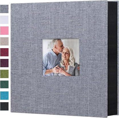 Mublalbum Photo Album 4x6 600 Photos Linen Cover Large Picture Book Holds Horizontal and Vertical Pockets for Wedding Family Anniversary and Baby (Gray)
